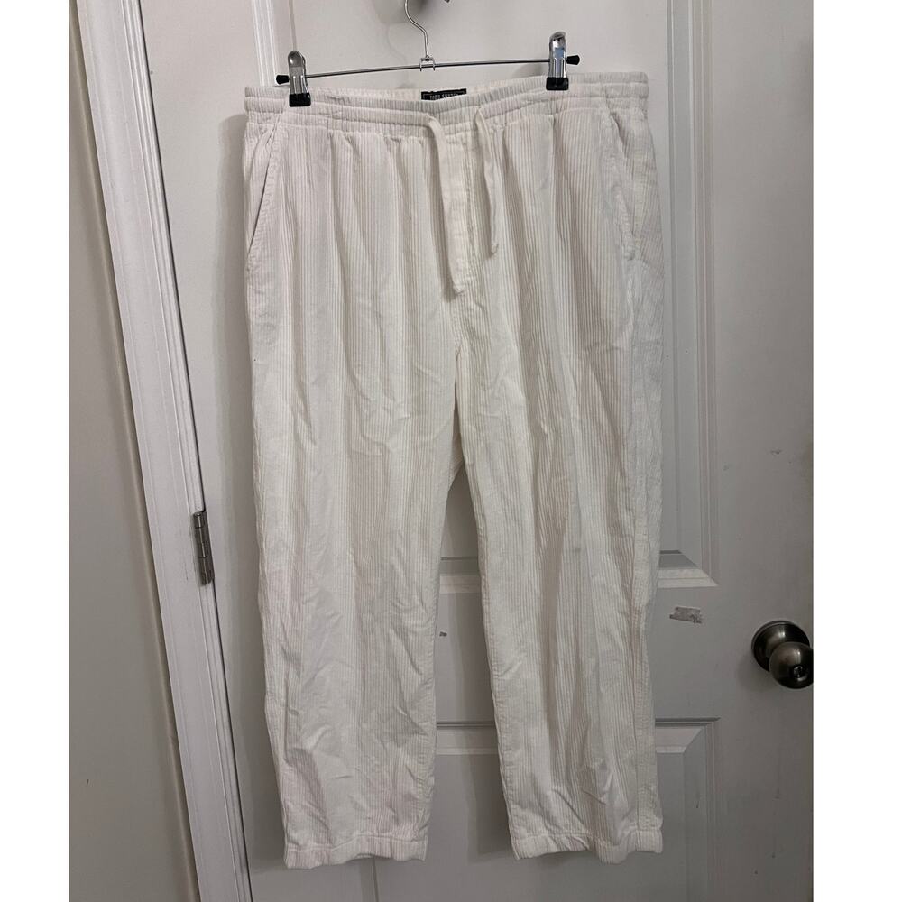 Todd Snyder Men's Ivory Corduroy Pants L Drawstring Academia Preppy Luxury Chic